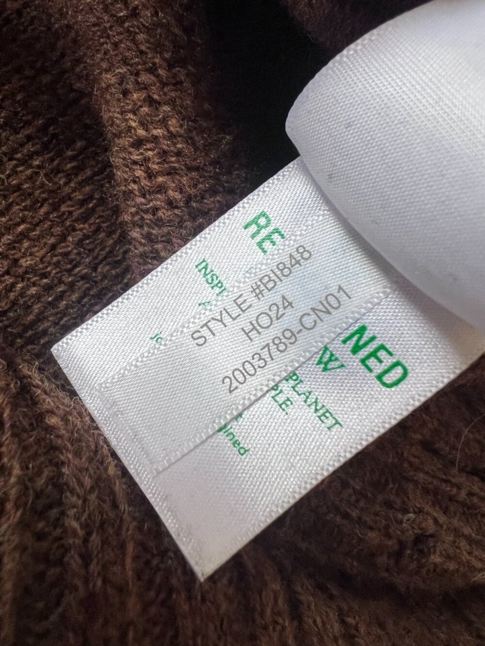 J.Crew Shaggy Dog 100% Wool Brown Saddle Sleeve Crewneck Sweater - Men's Large - Picture 6 of 8